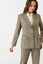 1808 Жакет женский (пепельно-бежевый клетка 2)