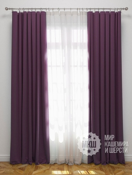 Комплект штор блэкаут: САНСЕТ (арт. BL01-153-08) - 300х270, (170х270)х2 см. - (Возможна высота 250 см.) - фиолетовые