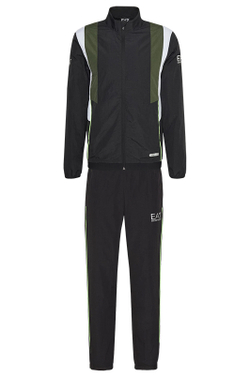 Мужской теннисный костюм EA7 Man Woven Tracksuit - черный