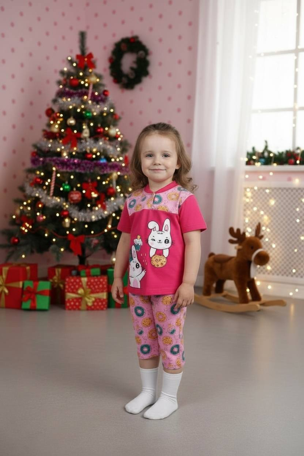 Пижама детская бриджи и футболка из хлопка