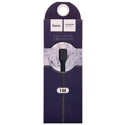 Кабель HOCO X20 USB-Lightning 2.4А 1м PVC Black