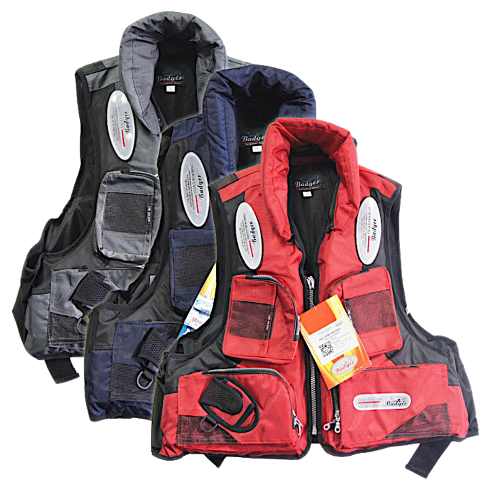 Жилет страховочный Badger Aqua Sport рыбаловный HFM-302-Blue до 120кг -