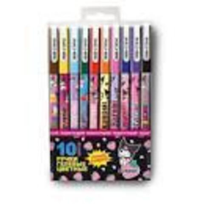 Набор ручек пиши-стирай, гелевые 0,5 мм. 10 цветов "Kuromi" (Центрум)