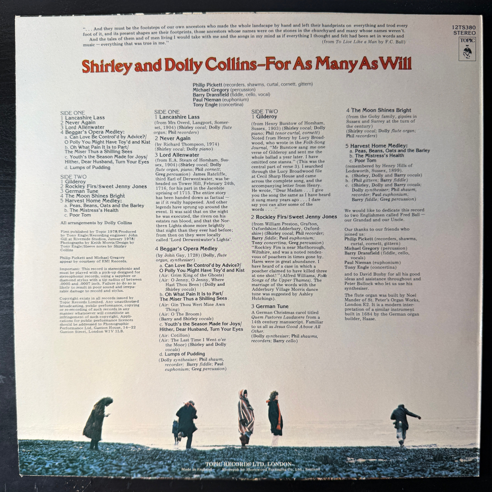 Shirley And Dolly Collins – For As Many As Will (Англия 1978г.)Т