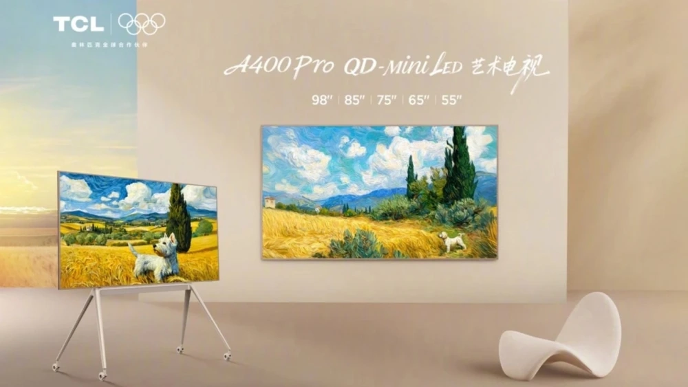 Телевизор TCL 65A400 Pro QLED, 4K Ultra HD, Google TV, бежевый