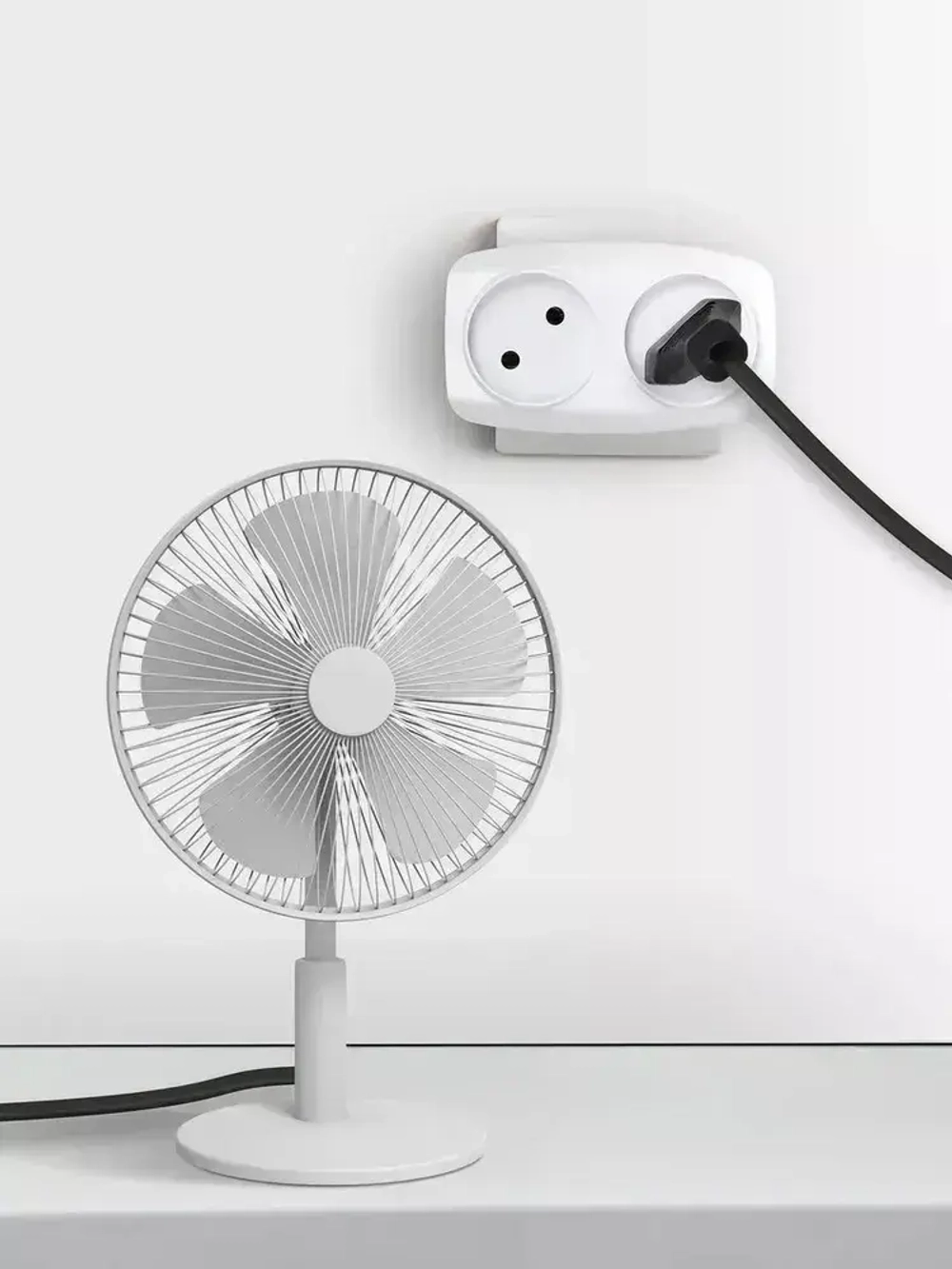 Тройник SP-2-W ЭРА / Тройник розетка электрический / Разветвитель без заземления, 2 розетки, плоский, 16А, белый