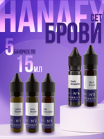 Сет пигментов для бровей Hanafy 5 шт по 15 мл