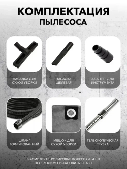 Пылесос строительный YURAT PY-1420