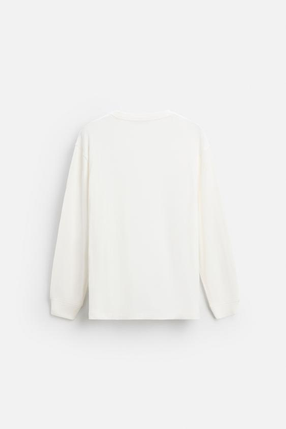 ZARA ДВУХСЛОЙНАЯ ФУТБОЛКА ИЗ РЕЛЬЕФНОЙ ТКАНИ, ЖЕЛТОВАТО-БЕЛЫЙ