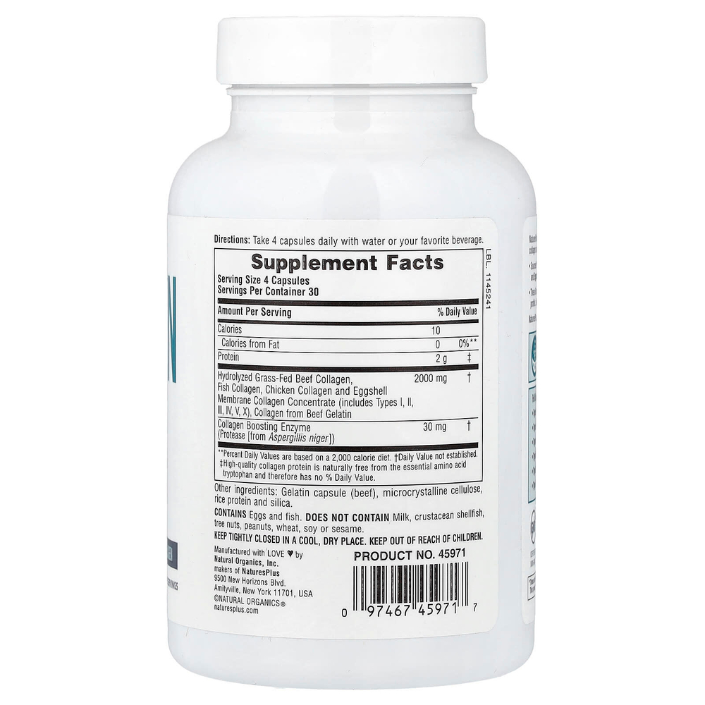 NaturesPlus, пептиды коллагена, 120 капсул