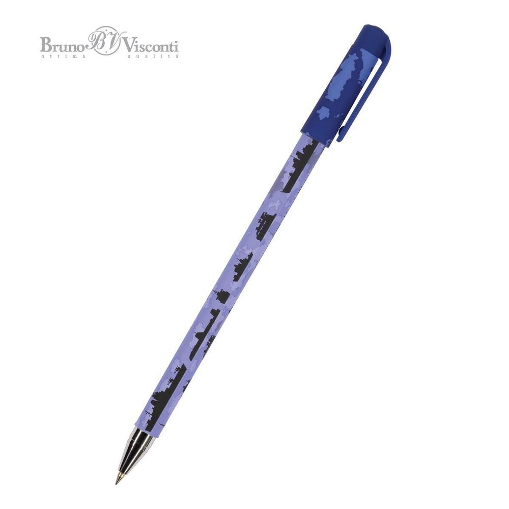 Ручка шариковая 0.5 мм, синяя HappyWrite &quot;Корабли&quot; (BrunoVisconti)