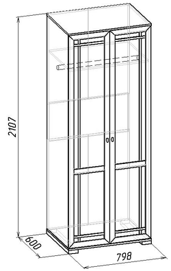 Шкаф двухдверный для одежды Sherlock 12, орех