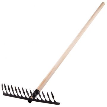 Грабли стальные, 1300 мм, 14 витых зубьев, деревянный черенок Сибртех 61768