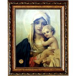 Взыскание Погибших. Редкая икона Божьей Матери на холсте с мощевиком.