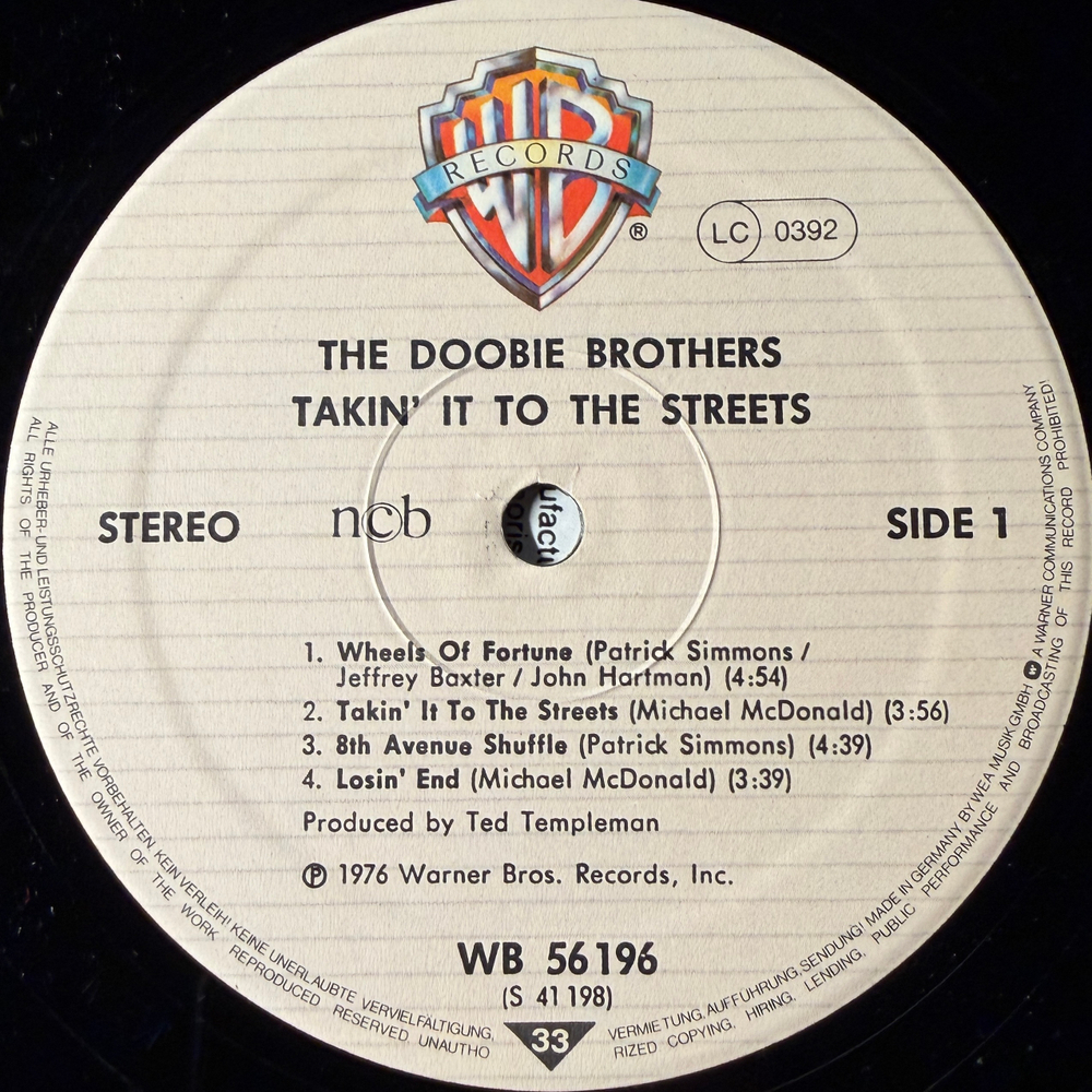 The Doobie Brothers ‎– Takin' It To The Streets (Скандинавия)