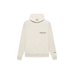 Толстовка Fear of God Essentials FW21 Pullover Hoodie Light Heather Oatmeal Logo, FOG-FW21-167