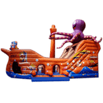 Коммерческий надувной батут "Корабль с осьминогом" 10*5*7 м