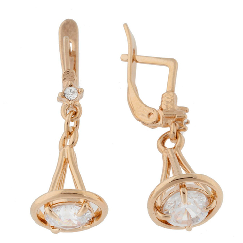 "Гаури" серьги в золотом покрытии из коллекции "Санскрит" от Jenavi с английским замком