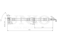 Шланг тормозной задний UNIO BRH-10037