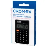 Калькулятор карманный Cromex, 8 разрядов, CX-210N-BK, двойное питание, 96х62мм