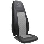 Чехлы Scania 5 серия 2 высоких сиденья (экокожа, черный, серая вставка)