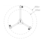 KUPO 351 Mighty runway base stand w/jne extra 12. База стойки на колёсах (диам. осн. 75 см ↓70 кг)