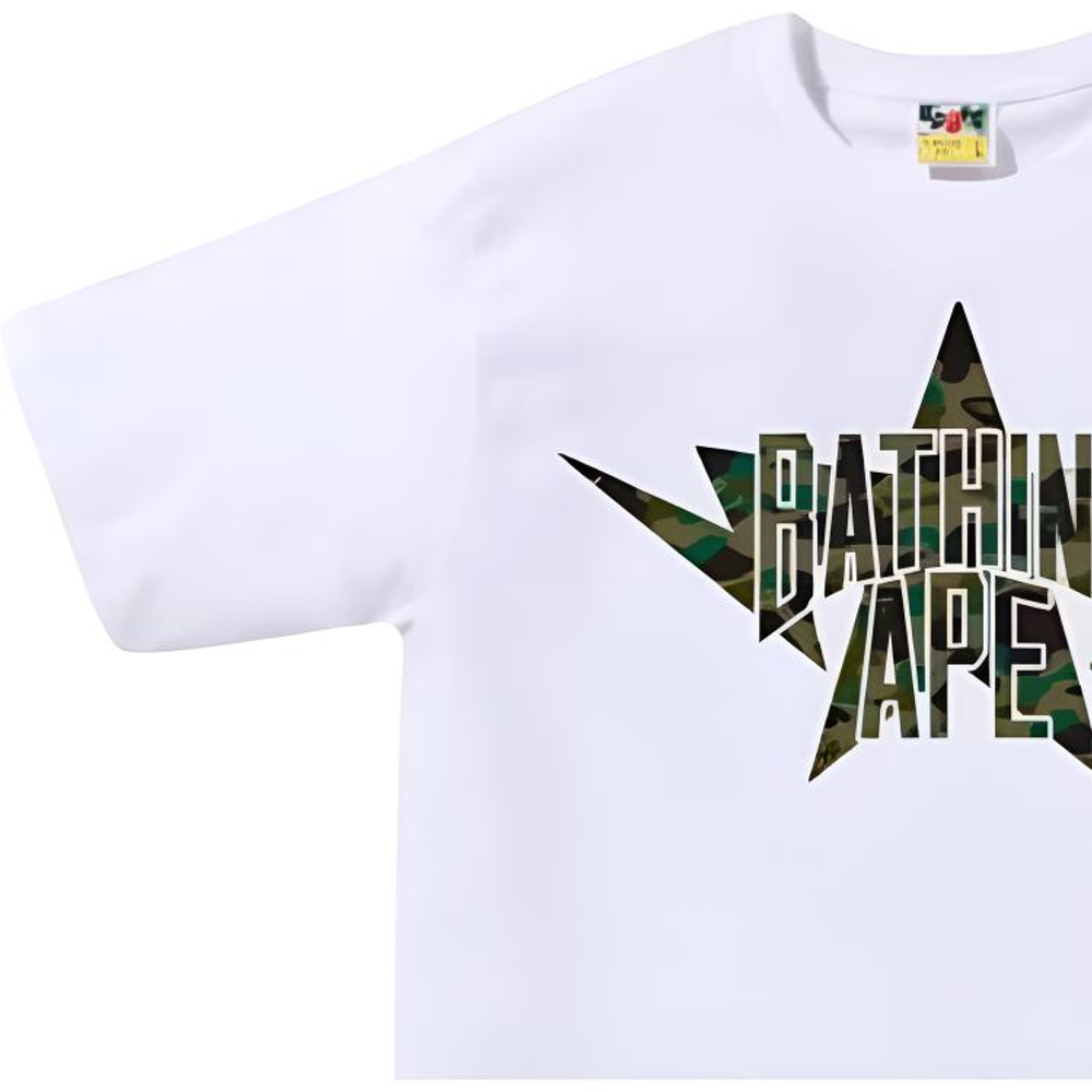 A Bathing Ape 1st Camo Twin Sta Nyc Tee белый зеленый