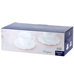 Набор 12пр. " " (6 персон) v=160мл с золотой окантовкой (фарфор) (подарочная упаковка)