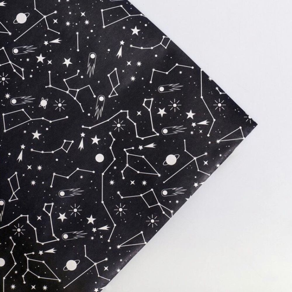 Подарочная крафт бумага "Космос" лист 70х100 см