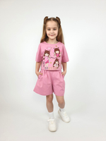 02-159-4 Комплект для девочки (джемпер+ шорты)