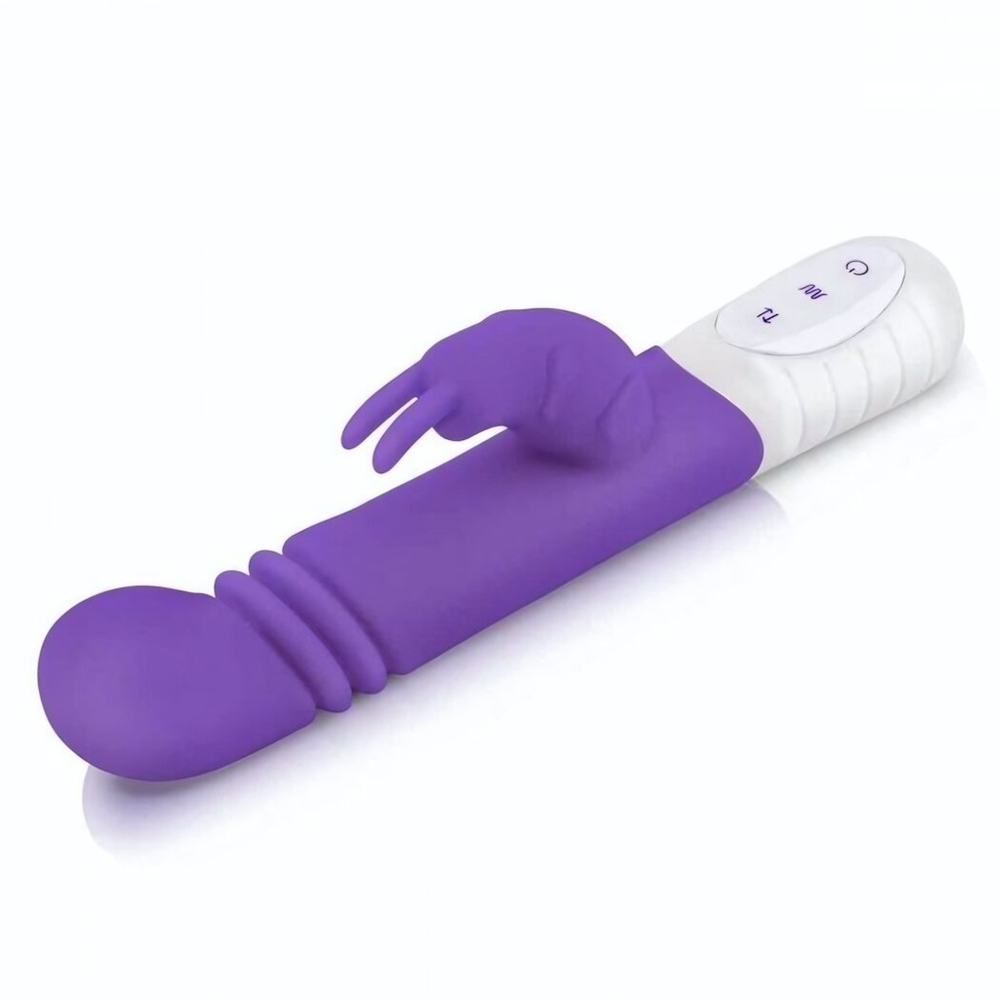 Фиолетовый массажер для G-точки Slim Shaft thrusting G-spot Rabbit - 23 см. (Цвет: фиолетовый)