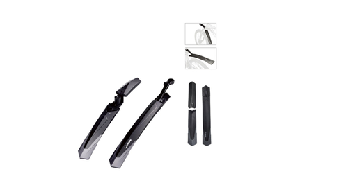 Крылья RBRL MTB 26-29", комплект передне/заднее, крепеж: переднее в шток вилки, заднее за подседельный штырь; для покрышки max 2.3", пластиковые, черные