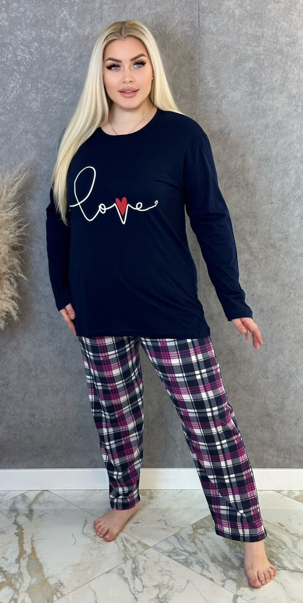 Пижама женская штаны+футболка дл/р ШФД0002 велик