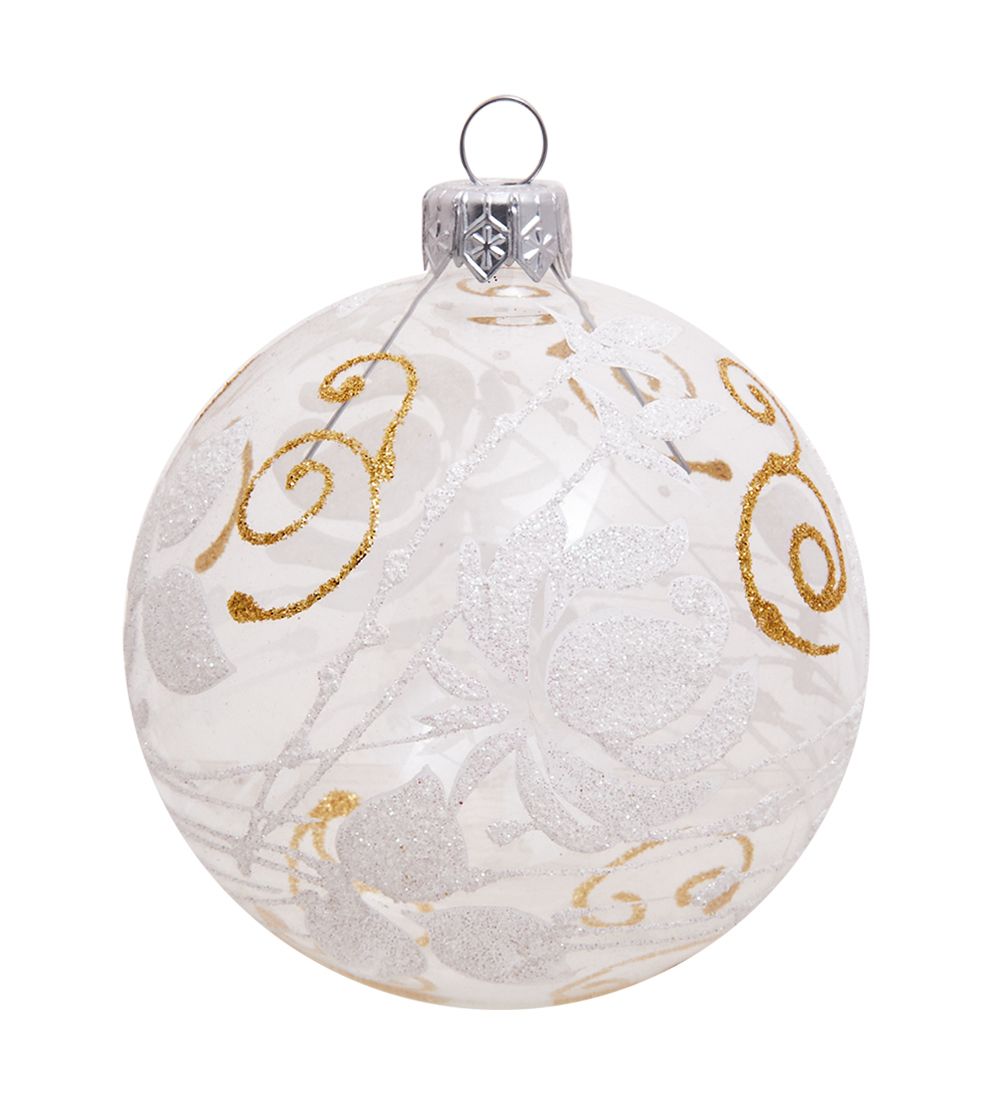 Элита НФШ-1444 Ел.украшение Шар «Белая роза» 80 мм