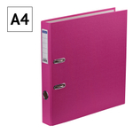 Папка-регистратор OfficeSpace, 50мм, бумвинил, с карманом на корешке, розовая