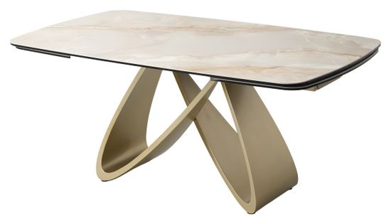 Стол PALACIO 180 GLOSS GRAND JADE,керамика на стекле/ Шампань