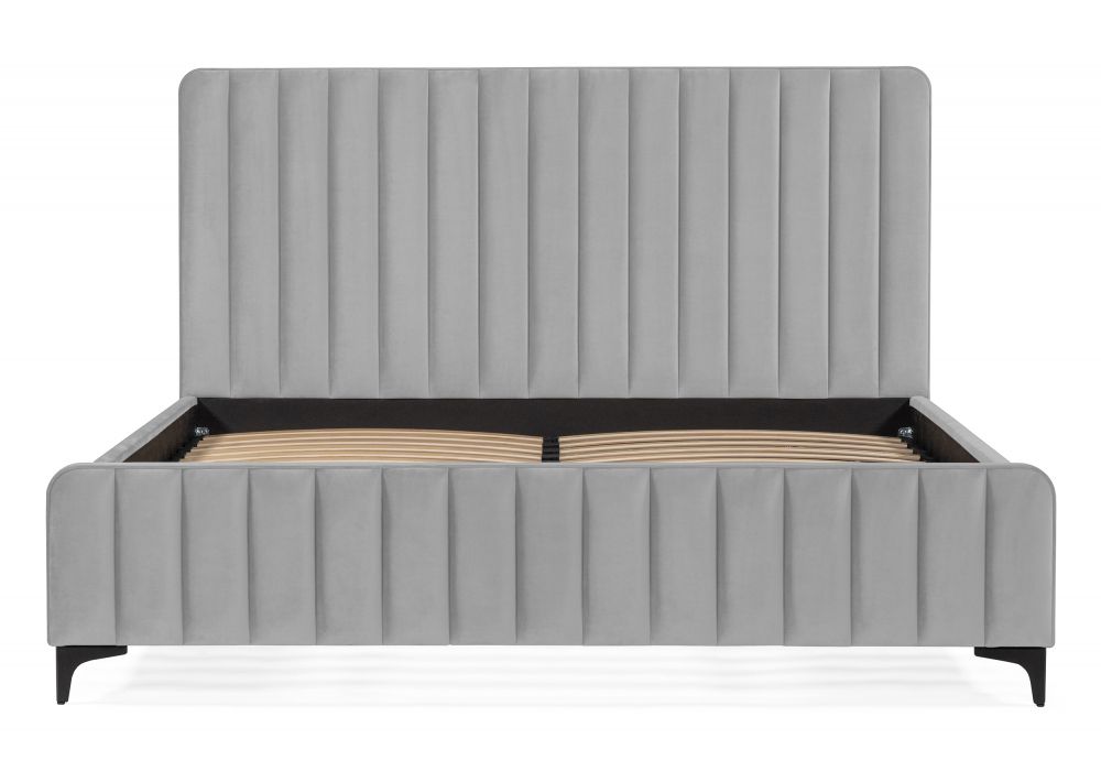 Двуспальная кровать Амелия 160х200 без ПМ светло-серая