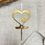Свеча-топпер «Сердца» в золотом цвете