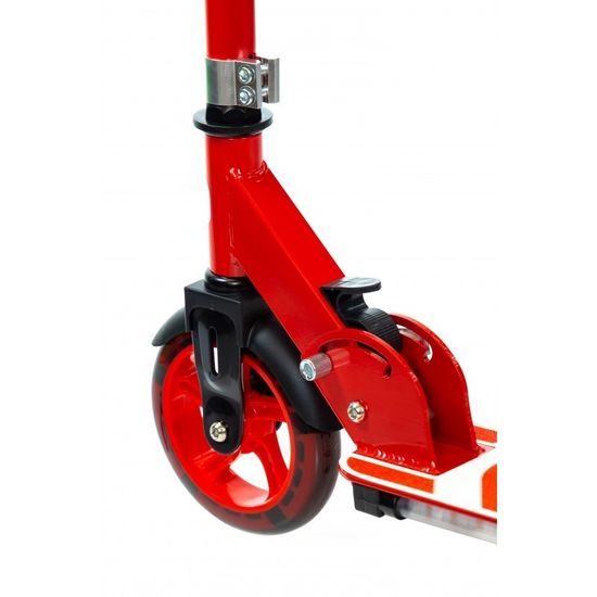 Складной двухколёсный самокат со светящимися колёсами и платформой Micar Flash 145 красный