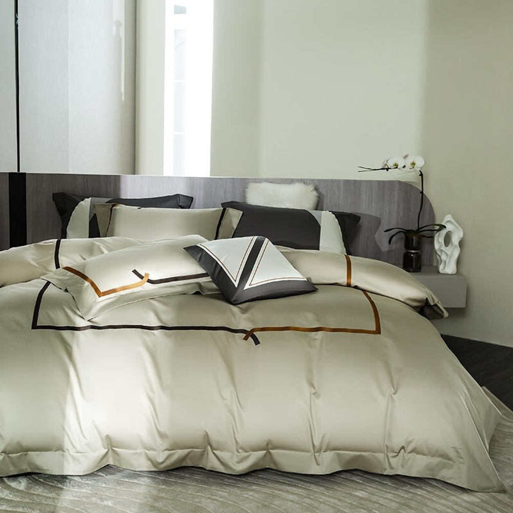 ZEPHYR HOME Постельное белье на двуспалку Египетский хлопок 100s зеленая