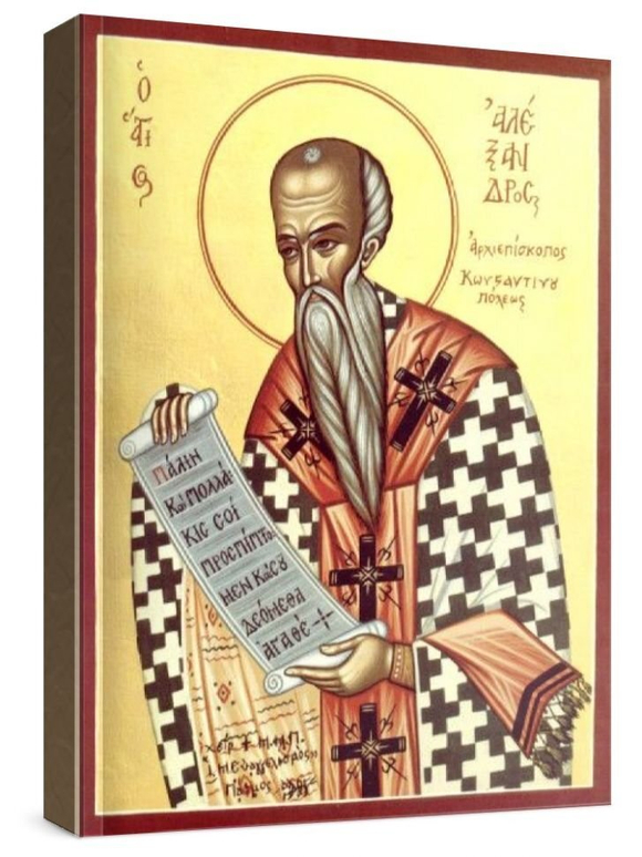 Александр Константинопольский, святитель (рукописная икона)