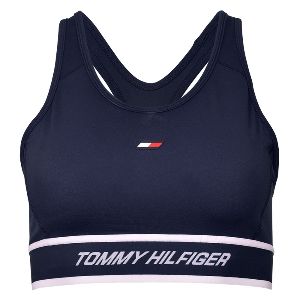 ТОП теннисный Tommy Hilfiger Mid Int Tape Bra - desert sky