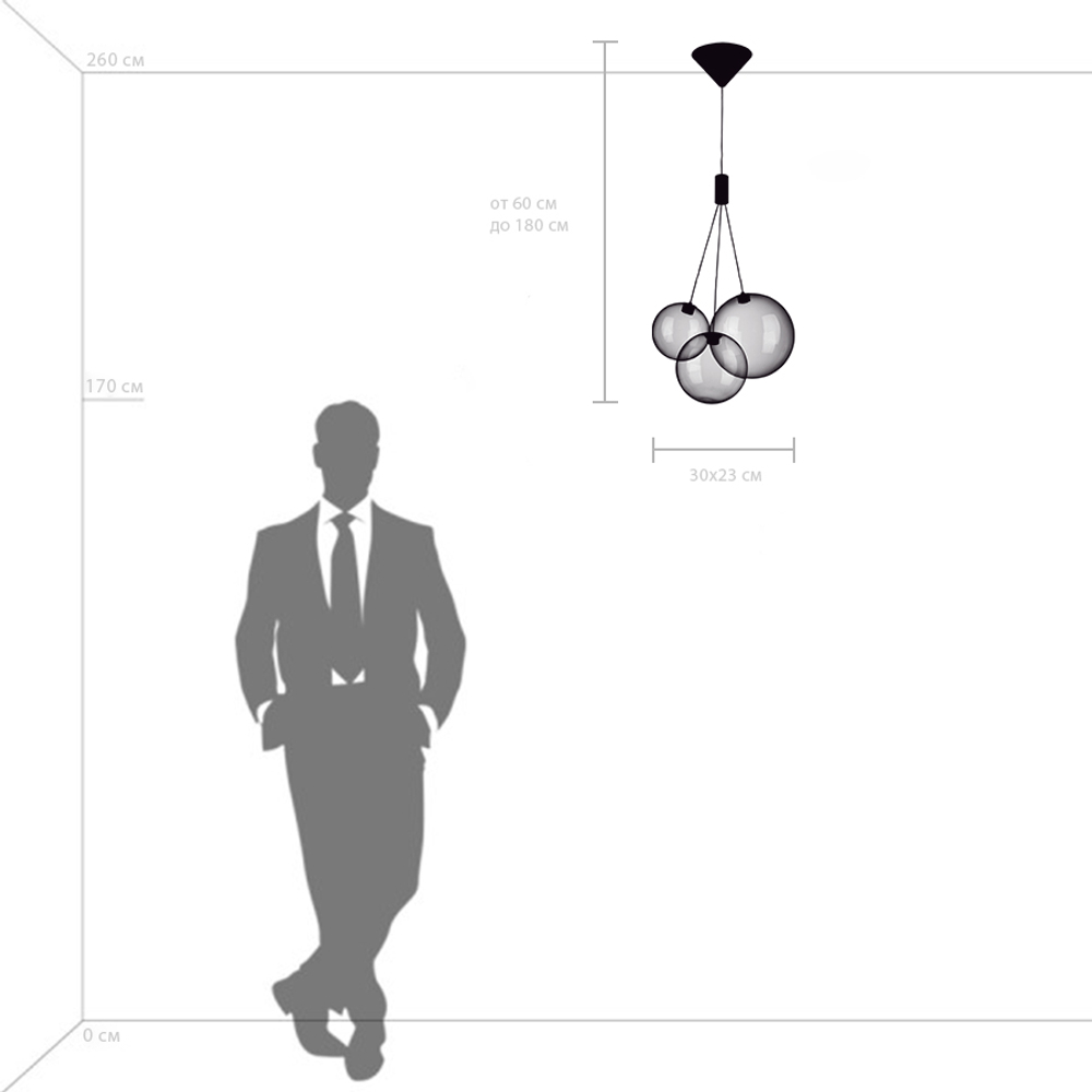 801039 Люстра SFERETTA LED 3х1,35W 180LM КОФЕЙНЫЙ/МУЛЬТИКОЛОР 3000K