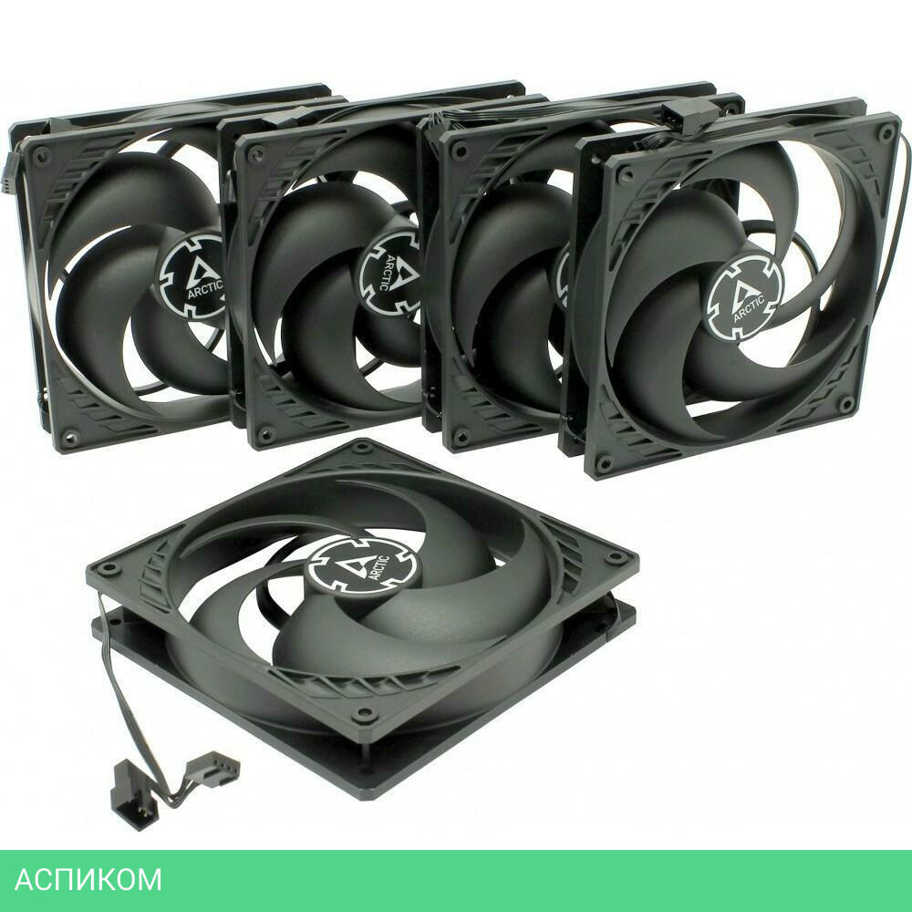 Комплект вентиляторов для корпуса Arctic P14 PWM PST Black (ACFAN00138A)