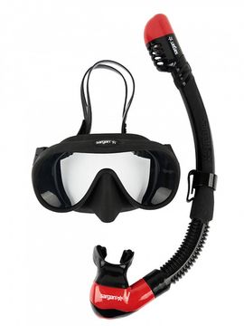 Набор маска+трубка в сумке Sargan Мастер-М черный/красный