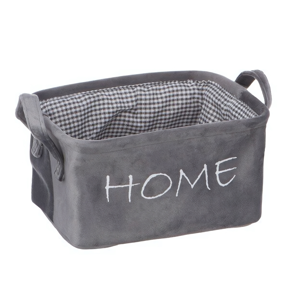 Корзина для хранения "Велюр", Д250 Ш190 В140, серый