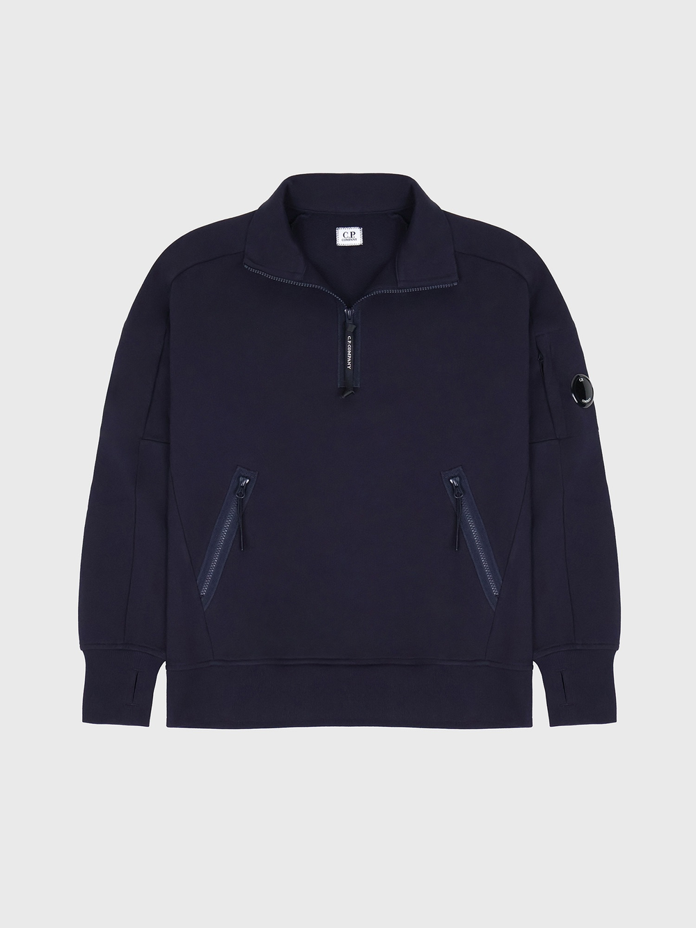 Свитшот на молнии C.P. Company Diagonal Raised Half Zip Navy