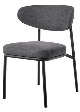 Стул Lucas 2 серый шенилл с чёрными ножками