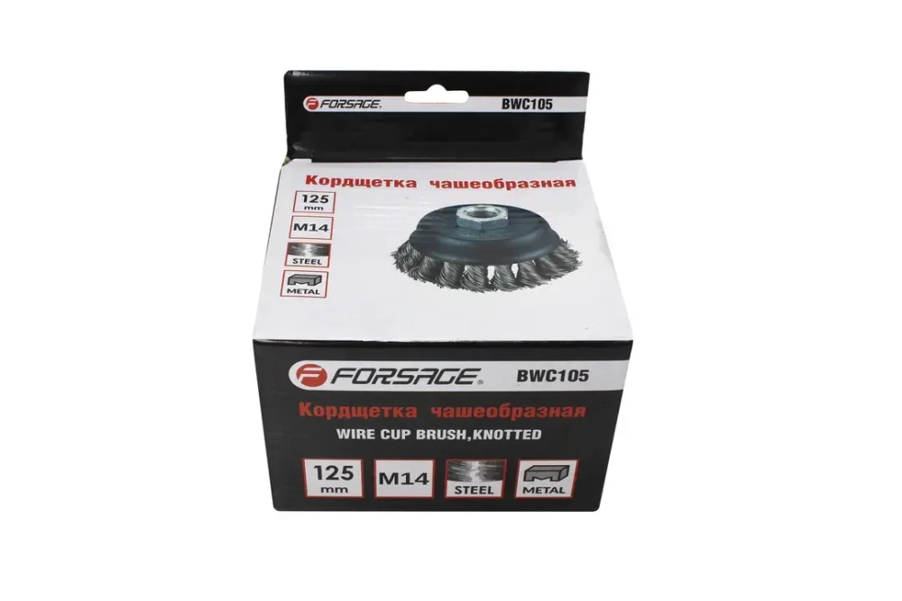 Кордщетка чашеобразная стальная витая для УШМ 100мм (М14) Forsage F-BWC104