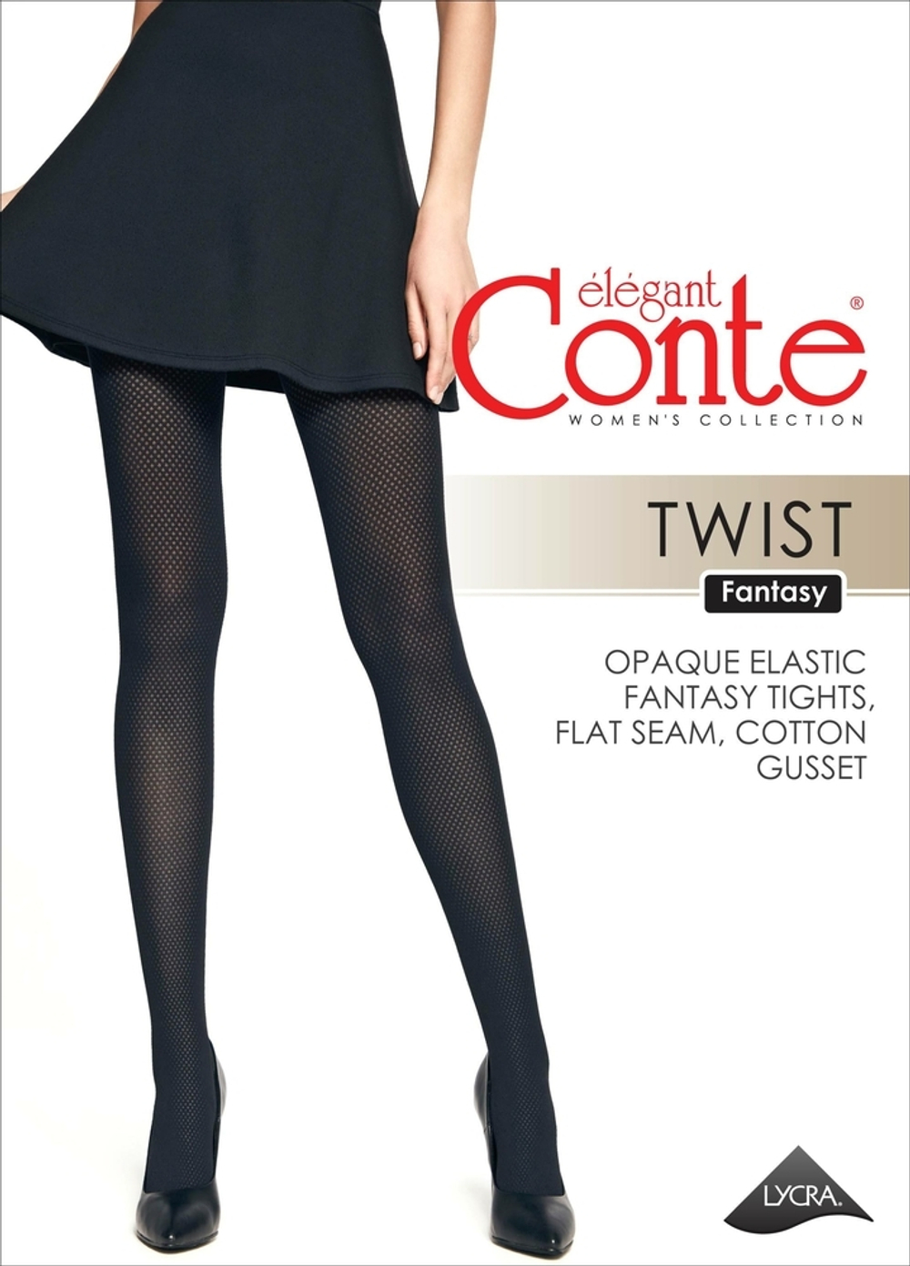 CONTE TWIST Колготки женские с ажурным геометрическим рисунком «ромбы»